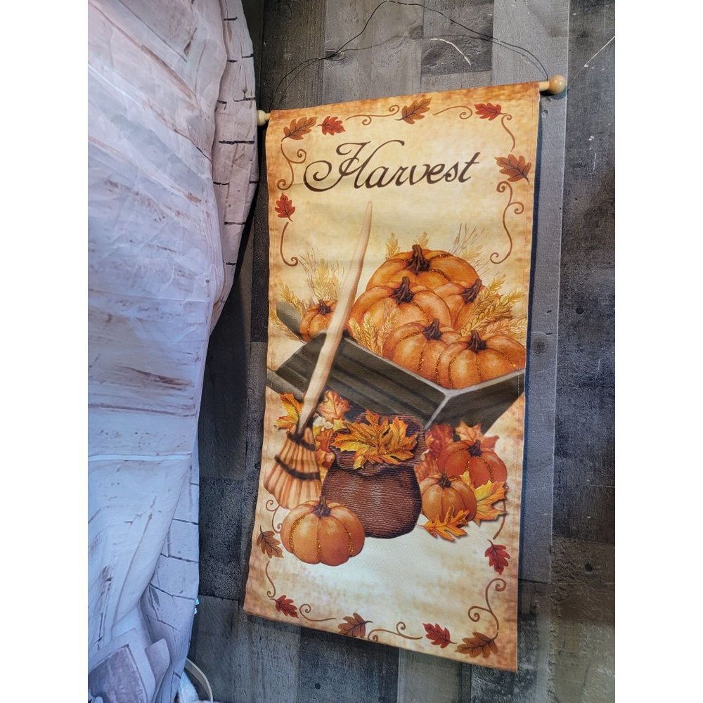 Harvest pumpkin leaves‎ Fall banner flag decor